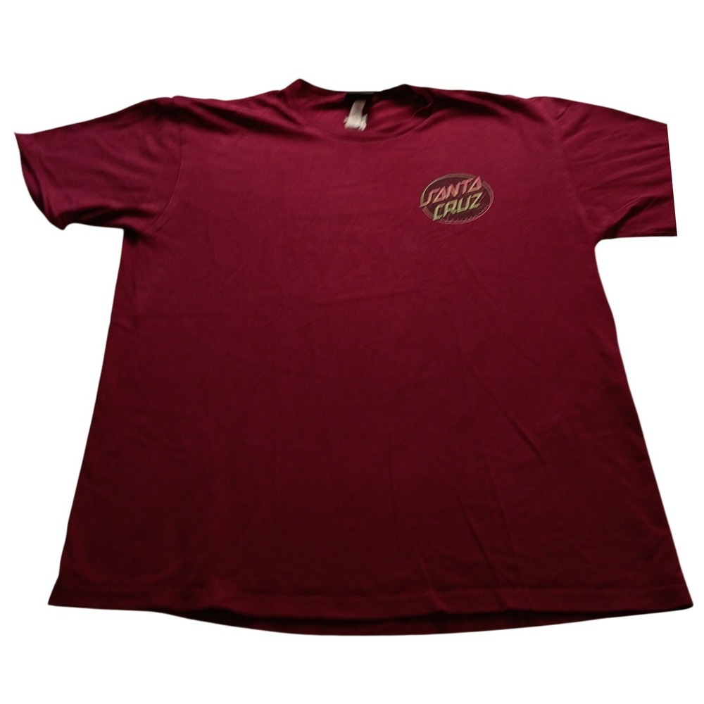 Santa Cruz T-Shirt Men's Classic Dot Logo Skateboarding Large Burgundy Red Tee